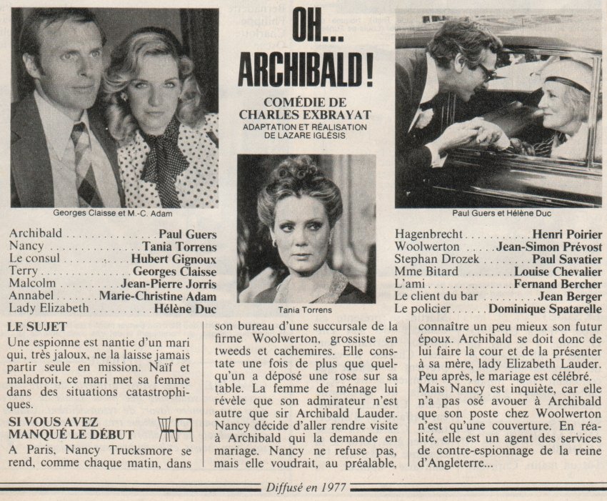 Oh Archibald Télé 7 Jours