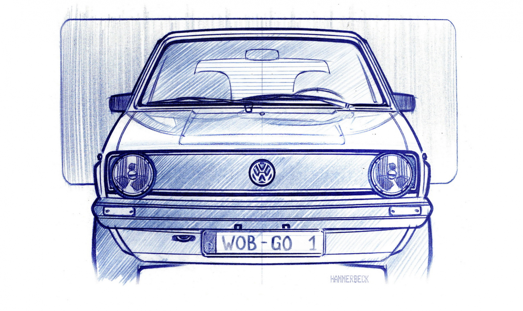 Illustration - 50 ans VW Golf