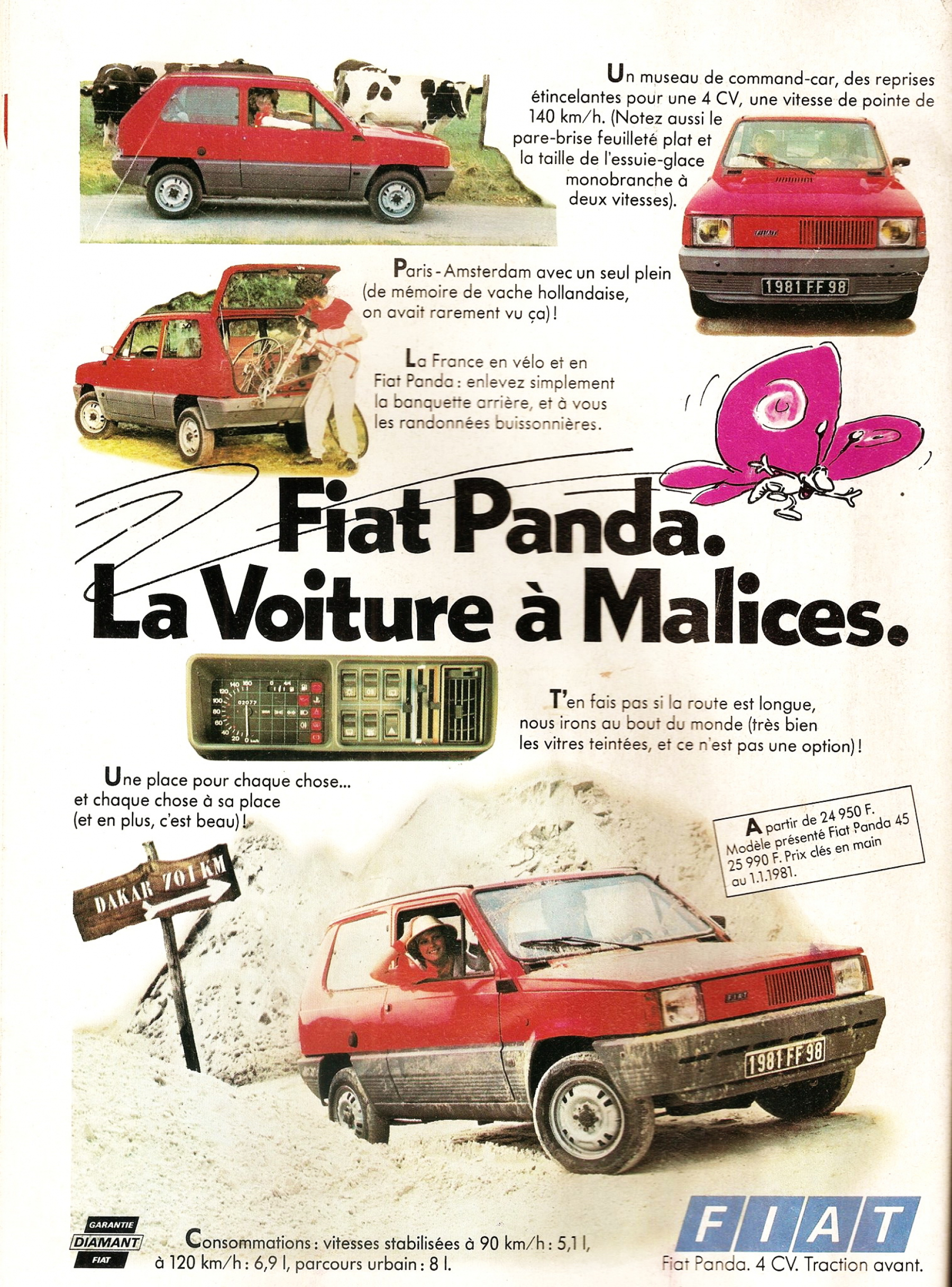 Illustration - Publicité vintage Fiat Panda
